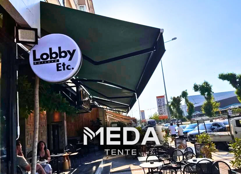 Balçova mafsallı tente uygulaması Lobby Etc proje görseli